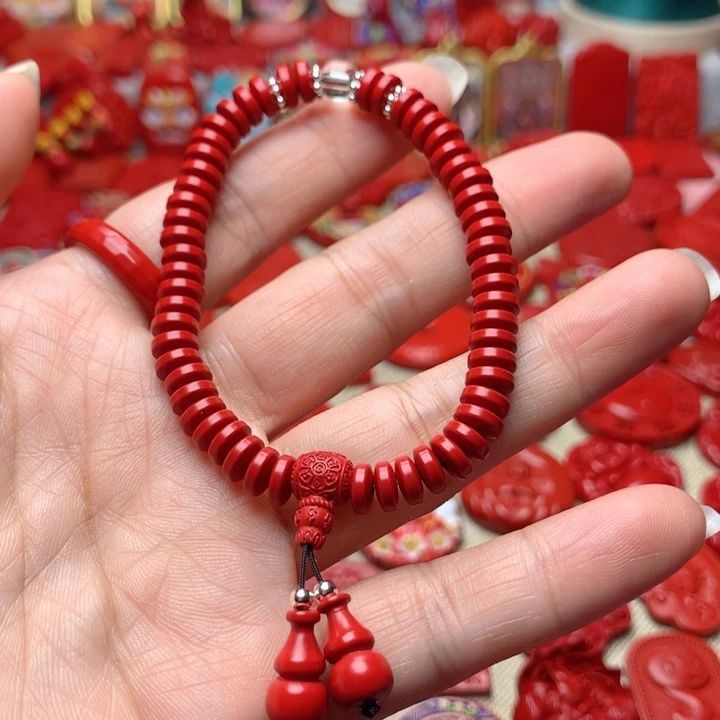 天然辰砂工艺品朱砂手串