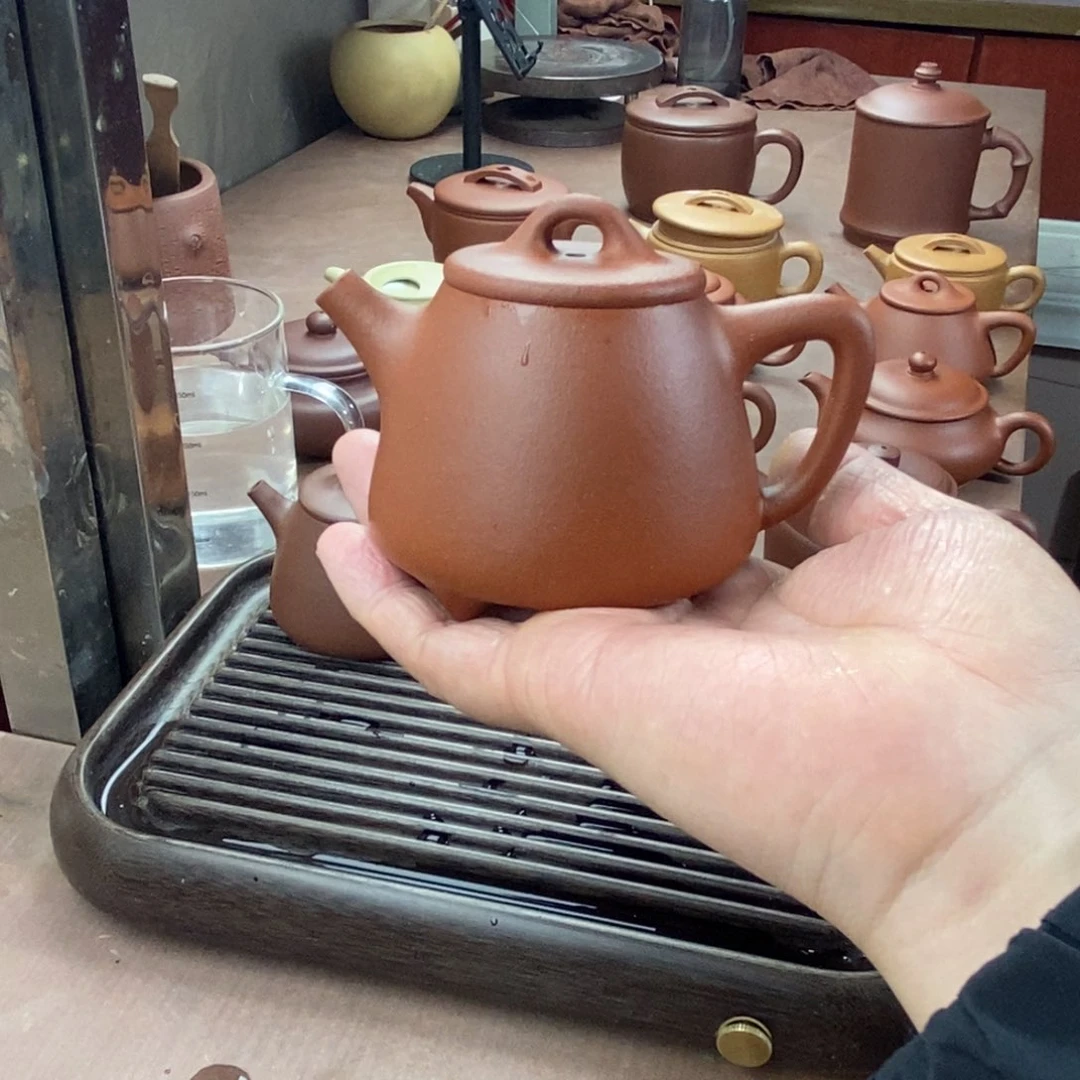 紫砂茶壶斑****睡紫砂壶高瓢