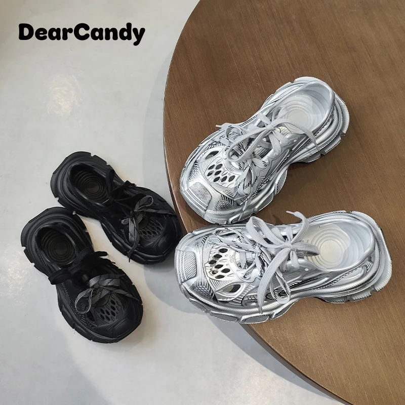 Dear Candy擦色老爹鞋厚底时尚休闲鞋运动鞋凉鞋女鞋系带 253116