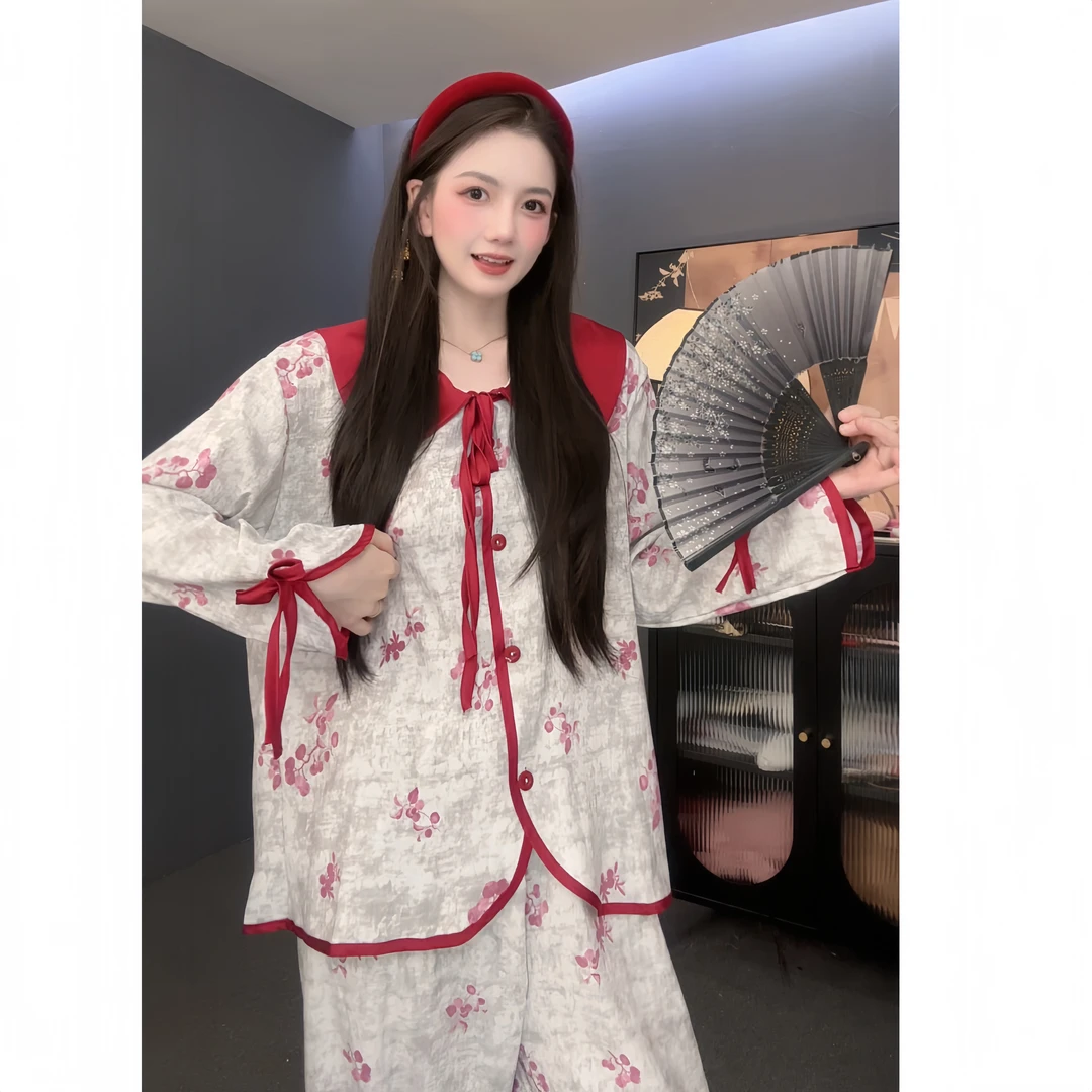 【梦华录】原创云朵棉翻领长袖家居服春秋可外穿设计感睡衣套装