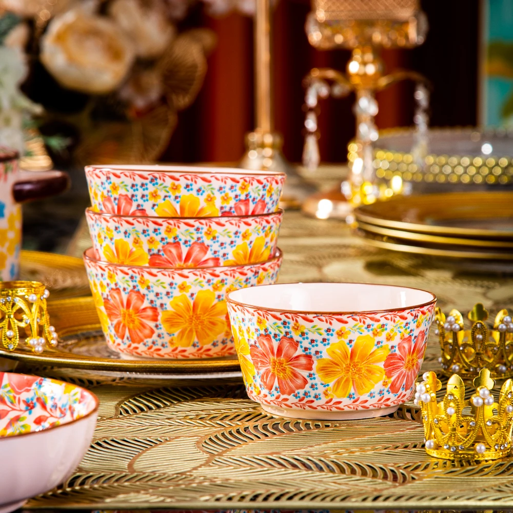 外贸出口【Diacelain】高端陶瓷餐具蒲公英4.5英寸米饭碗吃饭碗