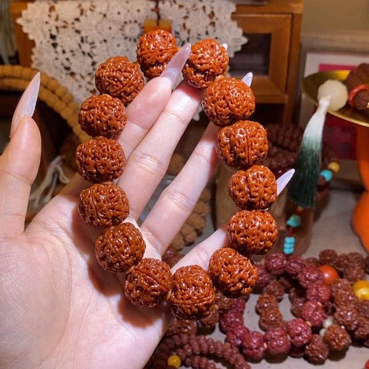 我***头金刚菩提手串225玉华满肉树王一物