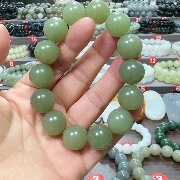 未镶嵌手链和田玉新疆若羌青黄口料卡16