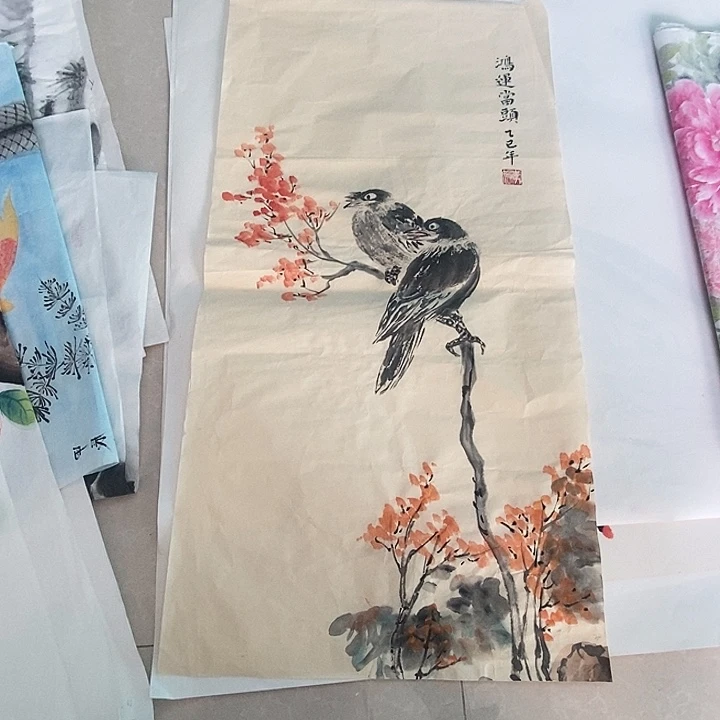 国画四尺四开手花鸟