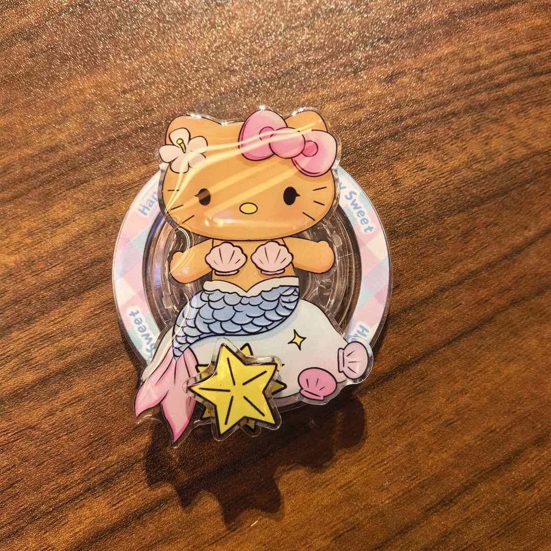 A878旋转星星美人鱼KT猫咪磁吸支架