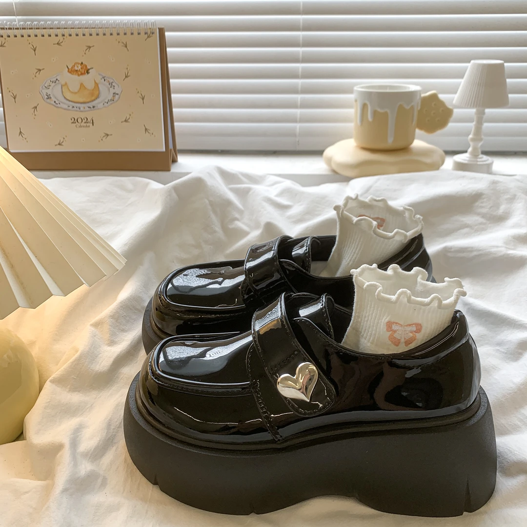松糕厚底小皮鞋女2025新款秋季百搭复古圆头jk英伦风增高乐福单鞋