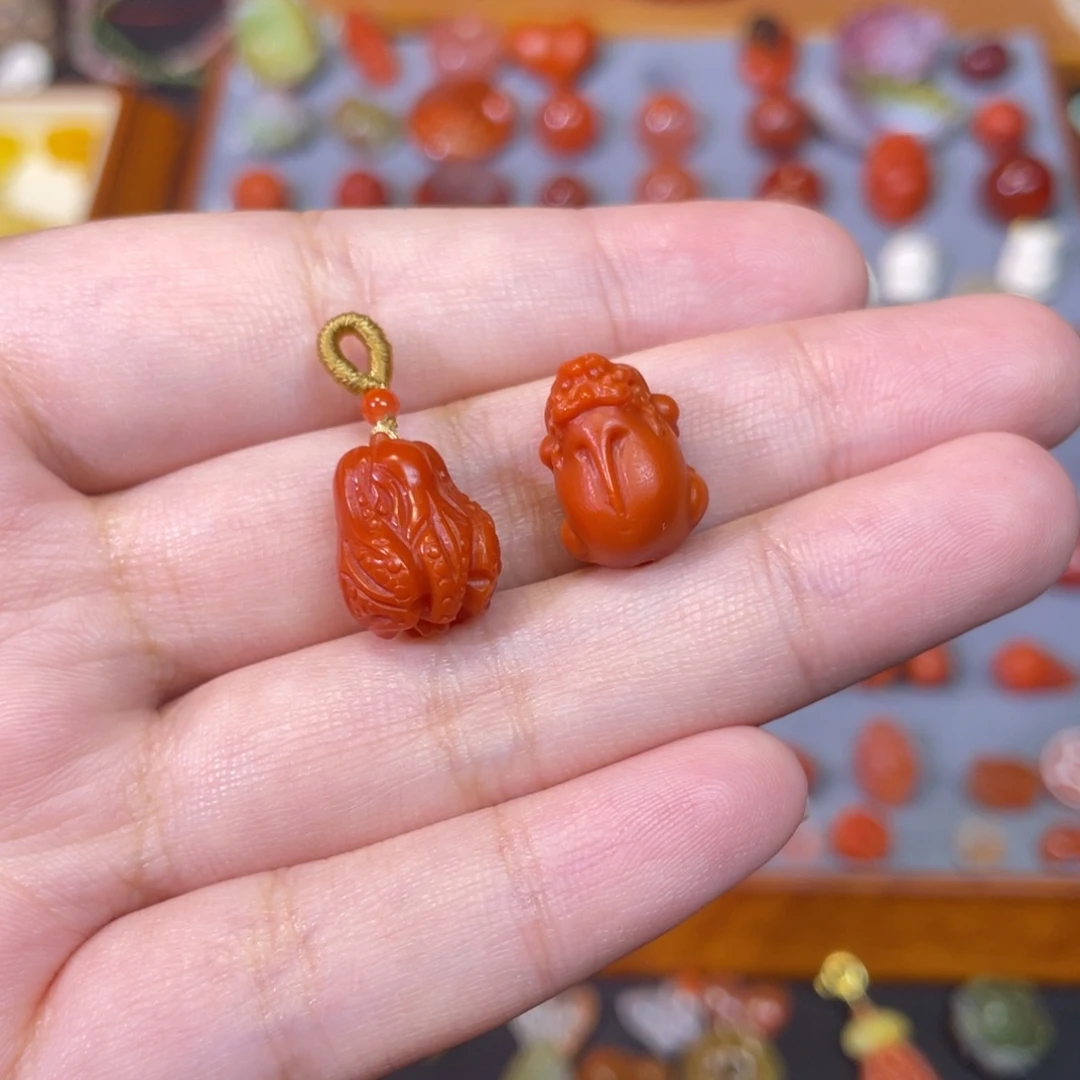 宝***贝南红玛瑙未镶嵌貔貅白菜