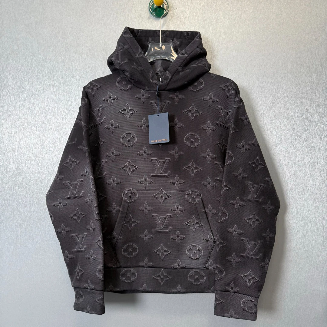 全新未使用 LouisVuitton/路易威登 热感应满印连帽卫衣M码
