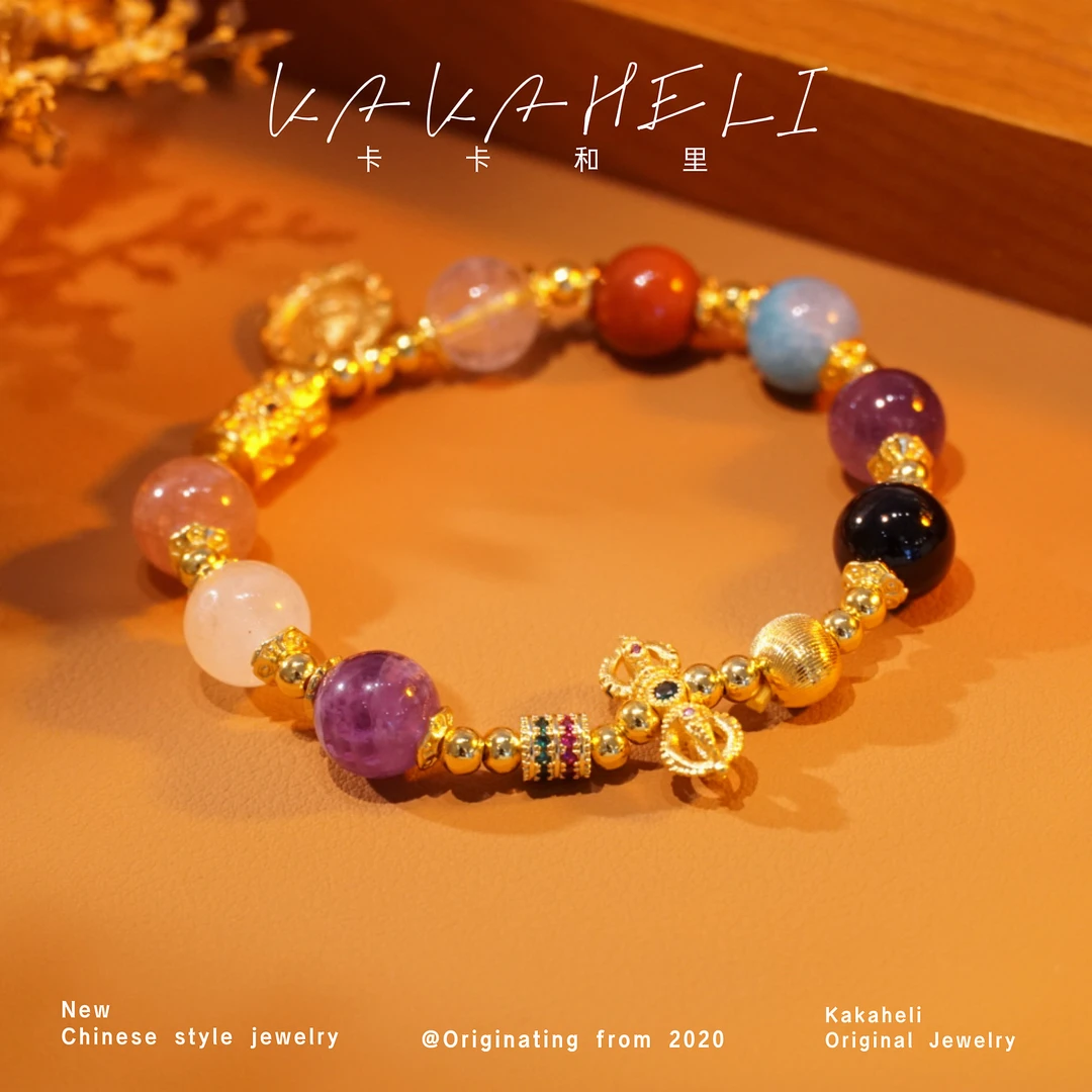 铜合金合成锆石手链 多彩金刚杵手串轻奢级高定手链 SL-435