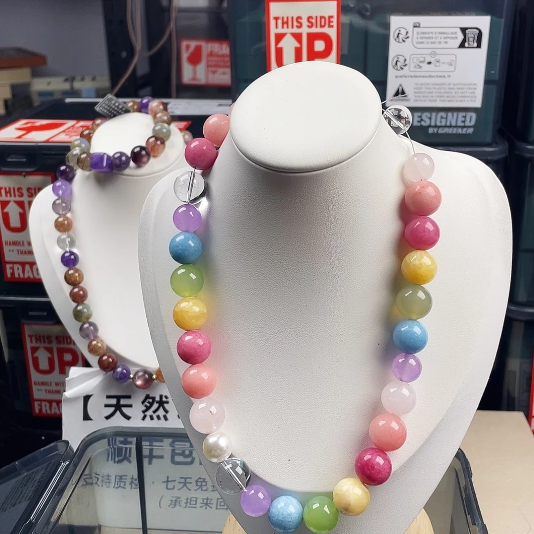 手链银S925镶嵌烟晶