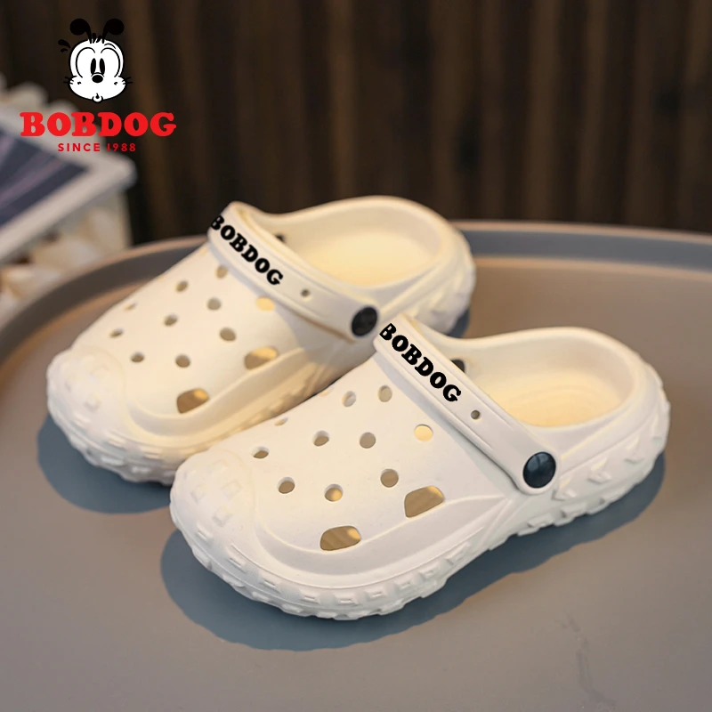 巴布豆儿童拖鞋男童夏季外穿防滑洞洞沙滩鞋女孩小孩包头凉拖大童