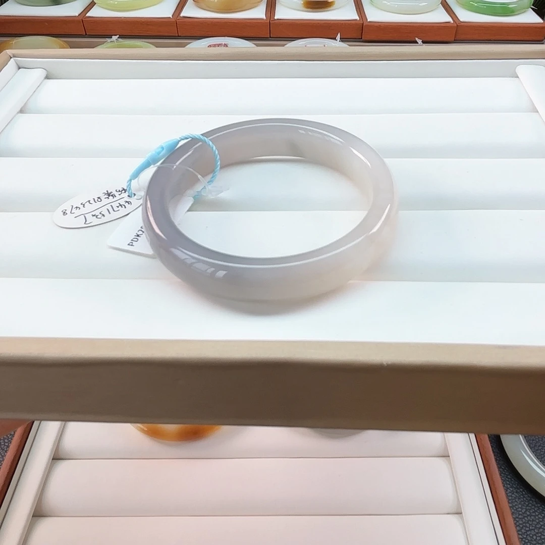 和田玉手镯未镶嵌粉紫双色