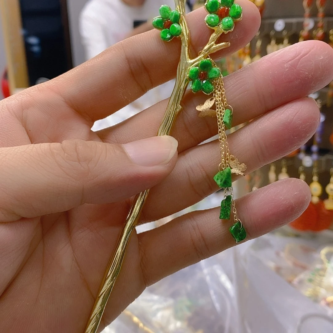 翡翠合金耳饰翡翠
