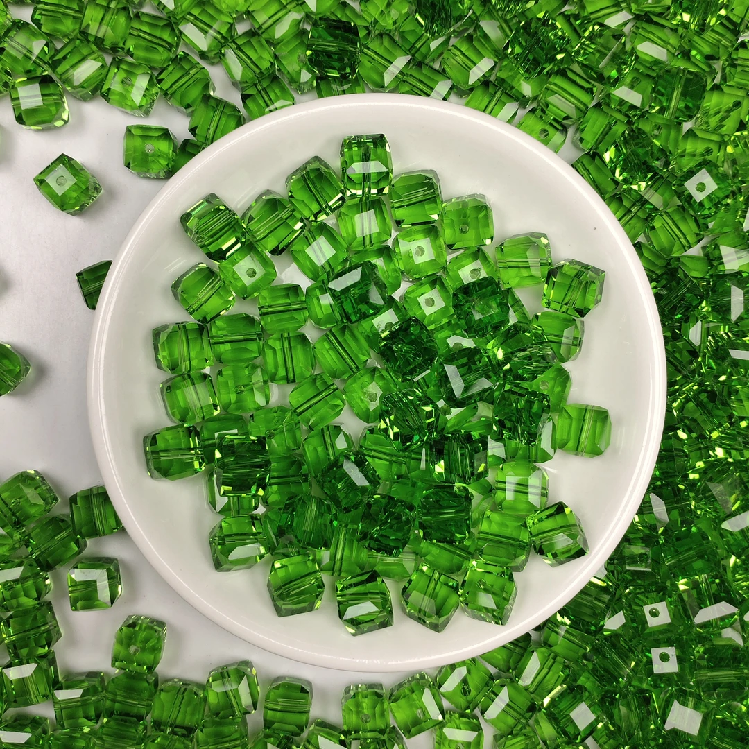 散珠w3218绿碧玺方糖10MM*10颗