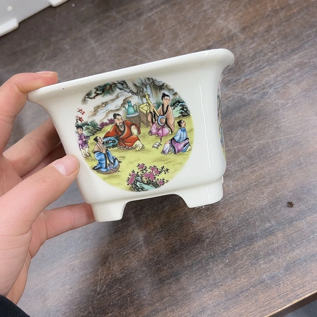 紫砂花盆196号微瑕13/9cm