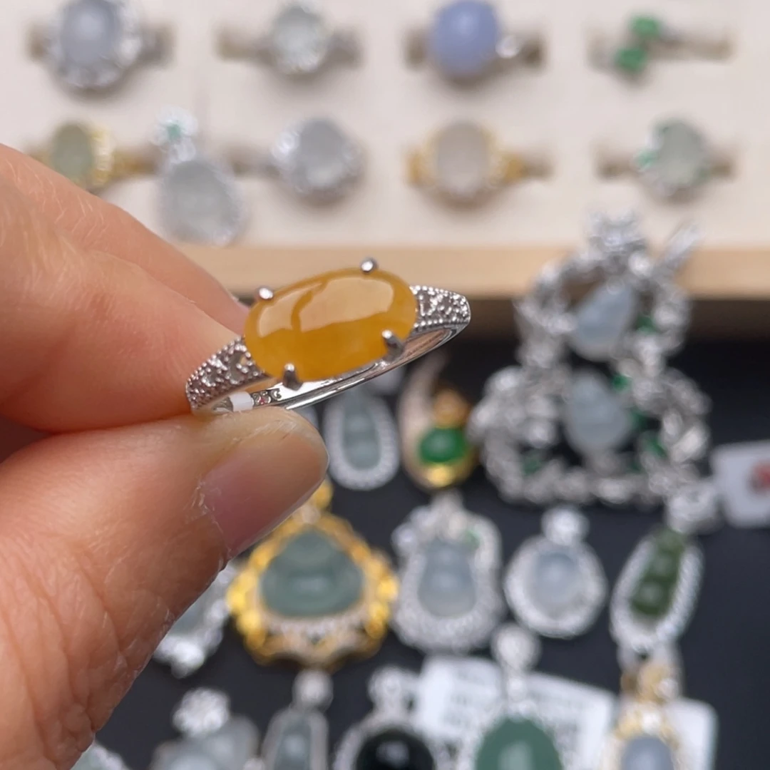 翡翠银S925镶嵌吊坠(不含链)