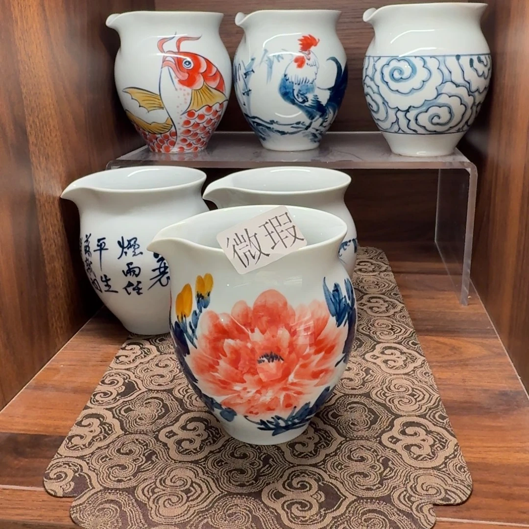 釉下手绘茶具微瑕