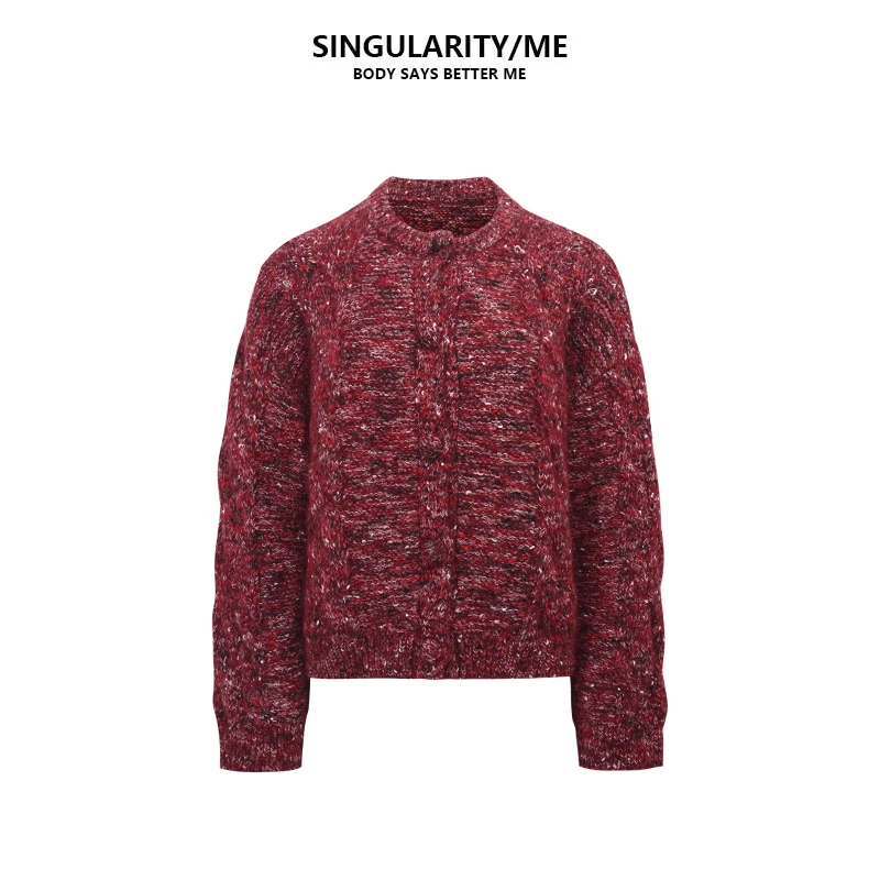 Singularity Me 10A 9117 混色花纱小香秋冬时尚毛衣针织开衫外套