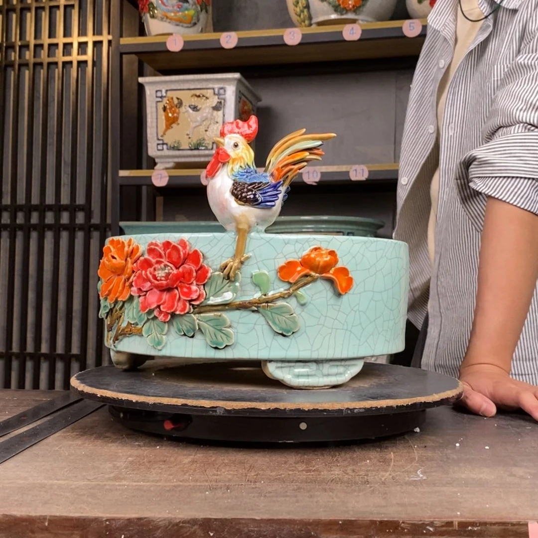 红陶图*朵27豆青圆。