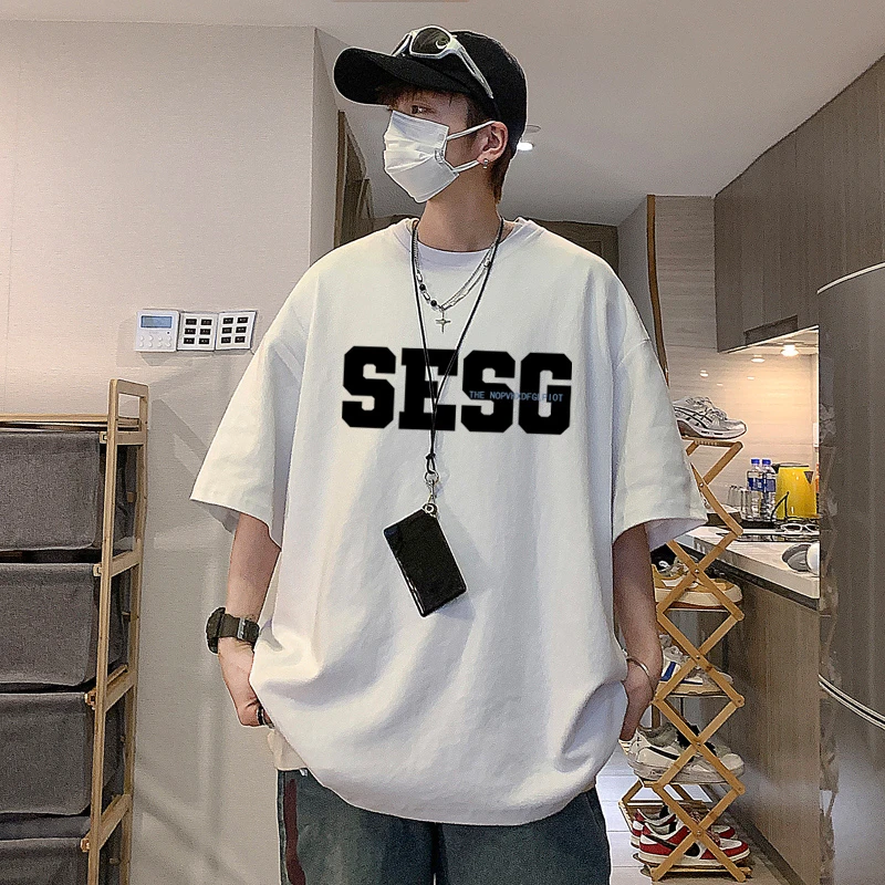 特大码300斤欧美潮牌短袖t恤男春夏新款百搭痞帅宽松纯棉潮流上衣
