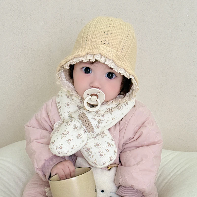 宝宝帽子针织帽护耳帽婴幼儿公主甜美套头帽出游秋冬保暖ins