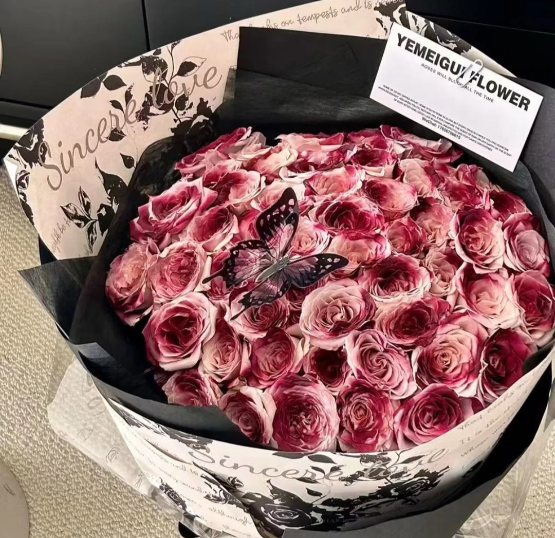 【伯爵红茶】33朵塞浦路斯红玫瑰花束女友送闺蜜新中式情人节