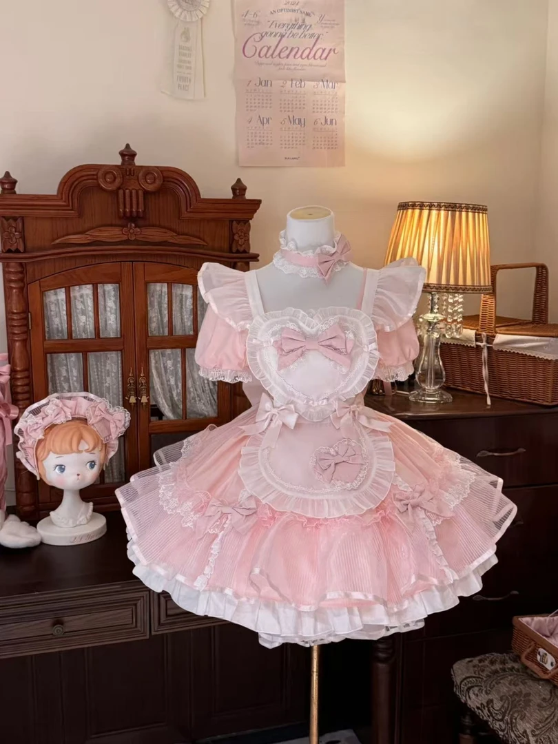 定金预约【天使小女仆】琥珀樱桃lolita 连衣裙jsk日常可爱绀 黄 粉