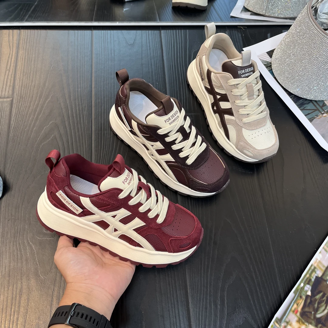 IG/IGT增高4CM2025秋季新款爆款透气休闲风百搭软底气质女鞋60063