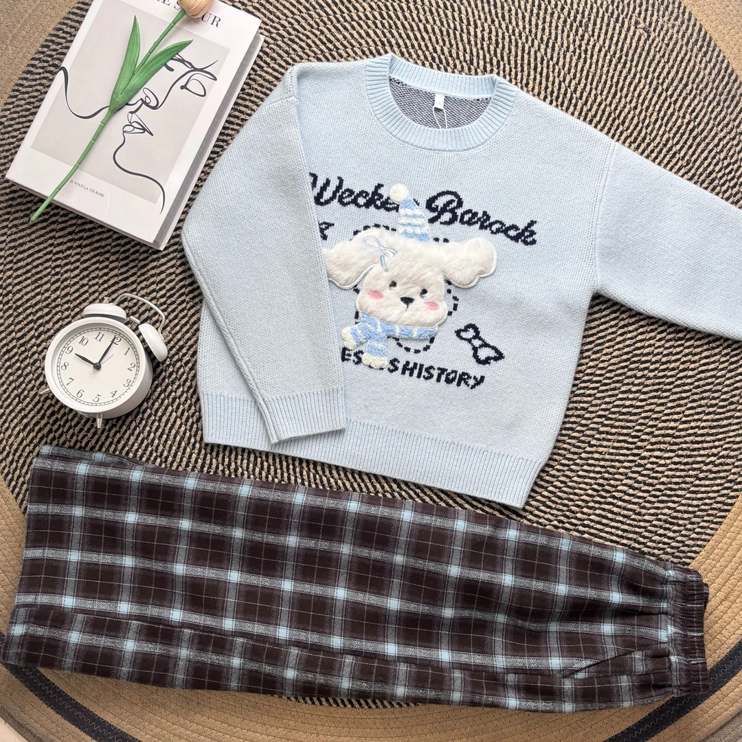 IEF/爱依服【爱依服童装】2025冬季新款韩版时尚印花女童毛织上衣