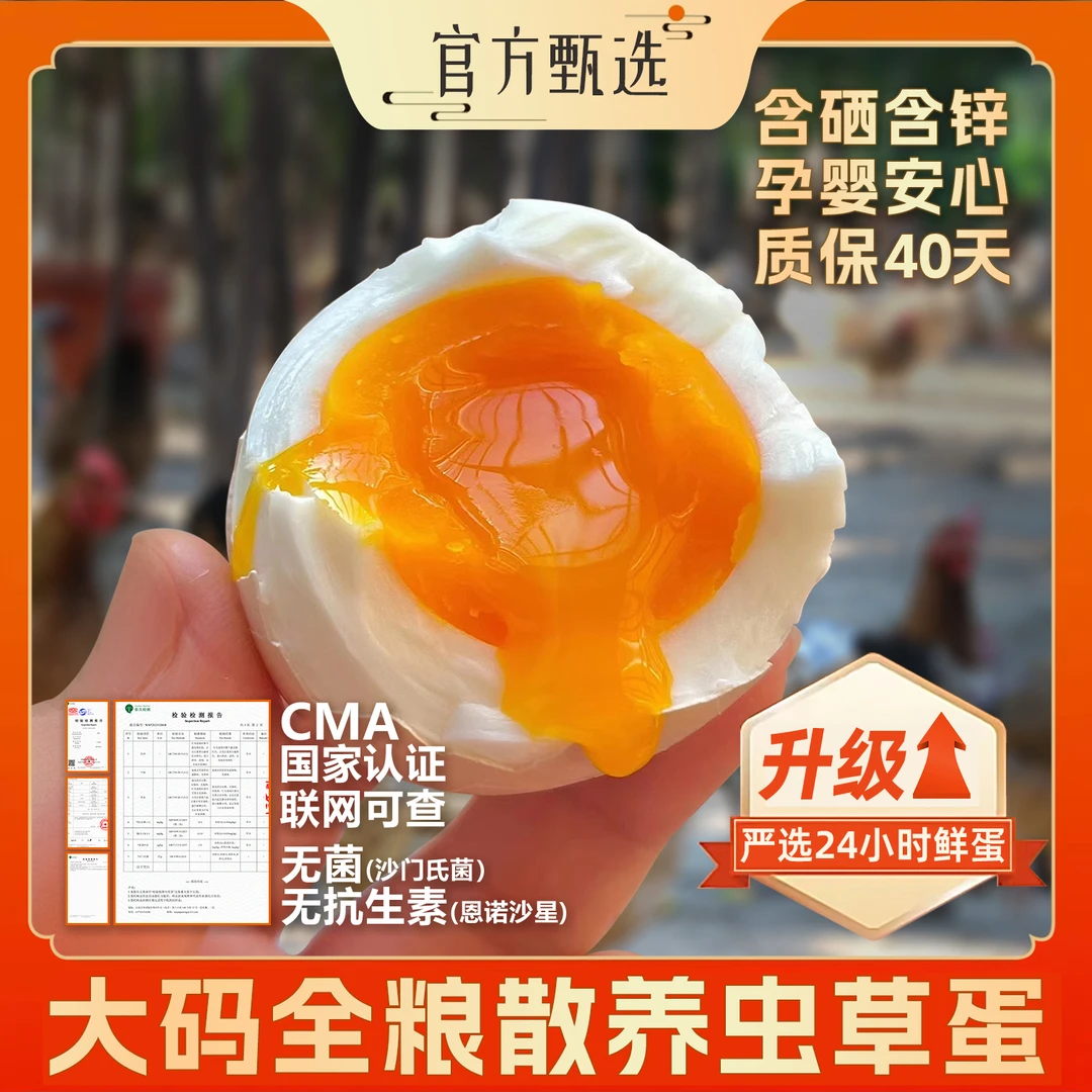 官方新人价10枚⭐新鲜农家高山散养虫草蛋单枚50g左右孕婴谷物鸡蛋