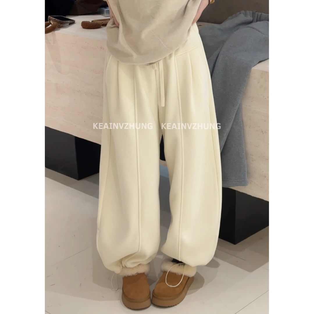 【团宠卫裤】冬季新款韩系百搭休闲纯色时尚加绒卫裤