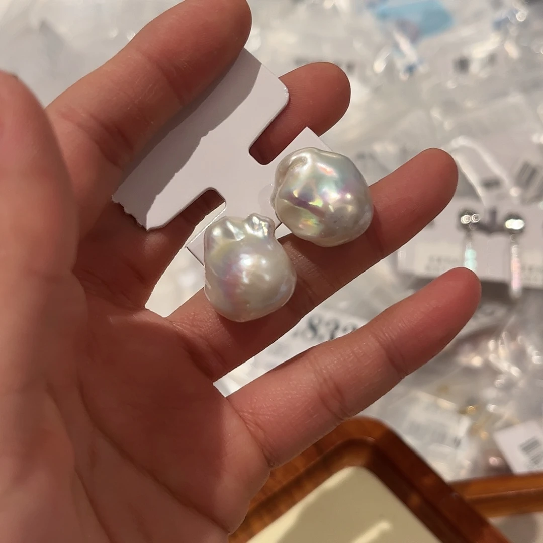 淡水珍珠耳饰银S925镶嵌