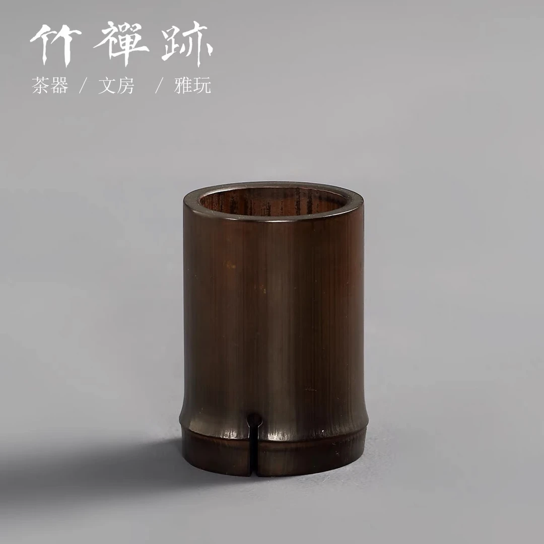 竹禅迹|复古老竹根笔筒茶筒六君子收纳茶桶茶具配件茶道6君子套装