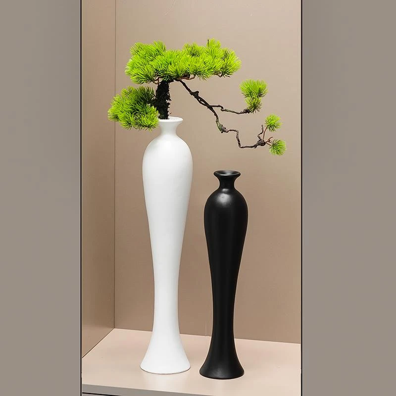创意进门花瓶摆件客厅插花高入户玄关壁龛电视柜酒柜装饰品迎客松