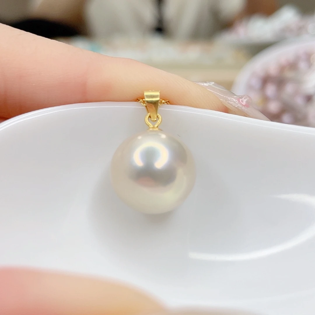 淡水珍珠银S925镶嵌吊坠(不含链)