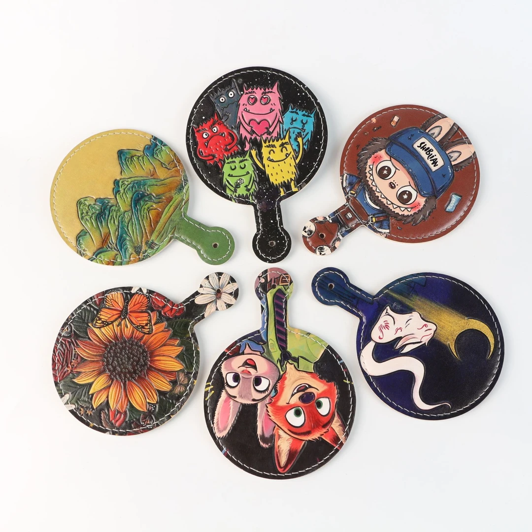 匠人乔配饰【皮雕扇子-单面】纯手工原创皮雕非遗扇子