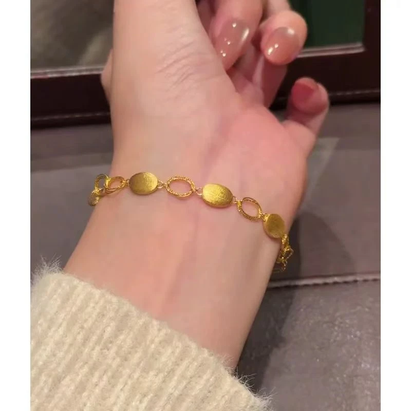 【小鹏黄金】足金999小众流金岁月5G手链5.06
