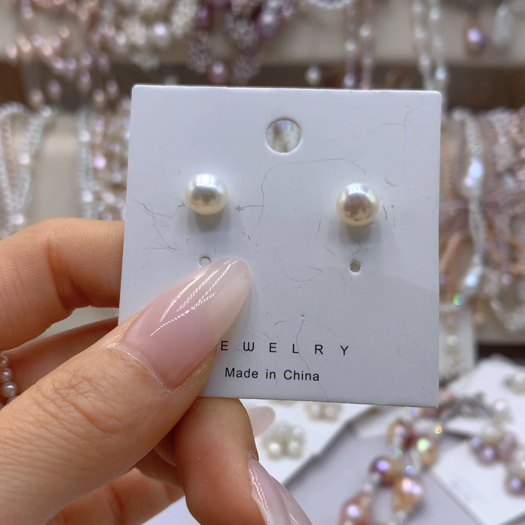 淡水珍珠耳饰银S925镶嵌