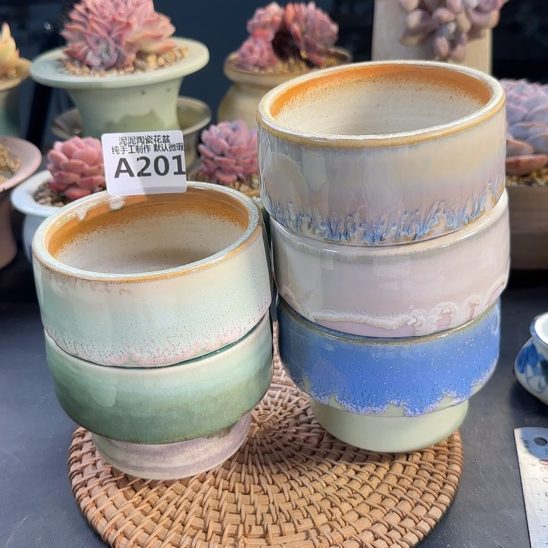 瓷片景德镇泥泥手工花盆201