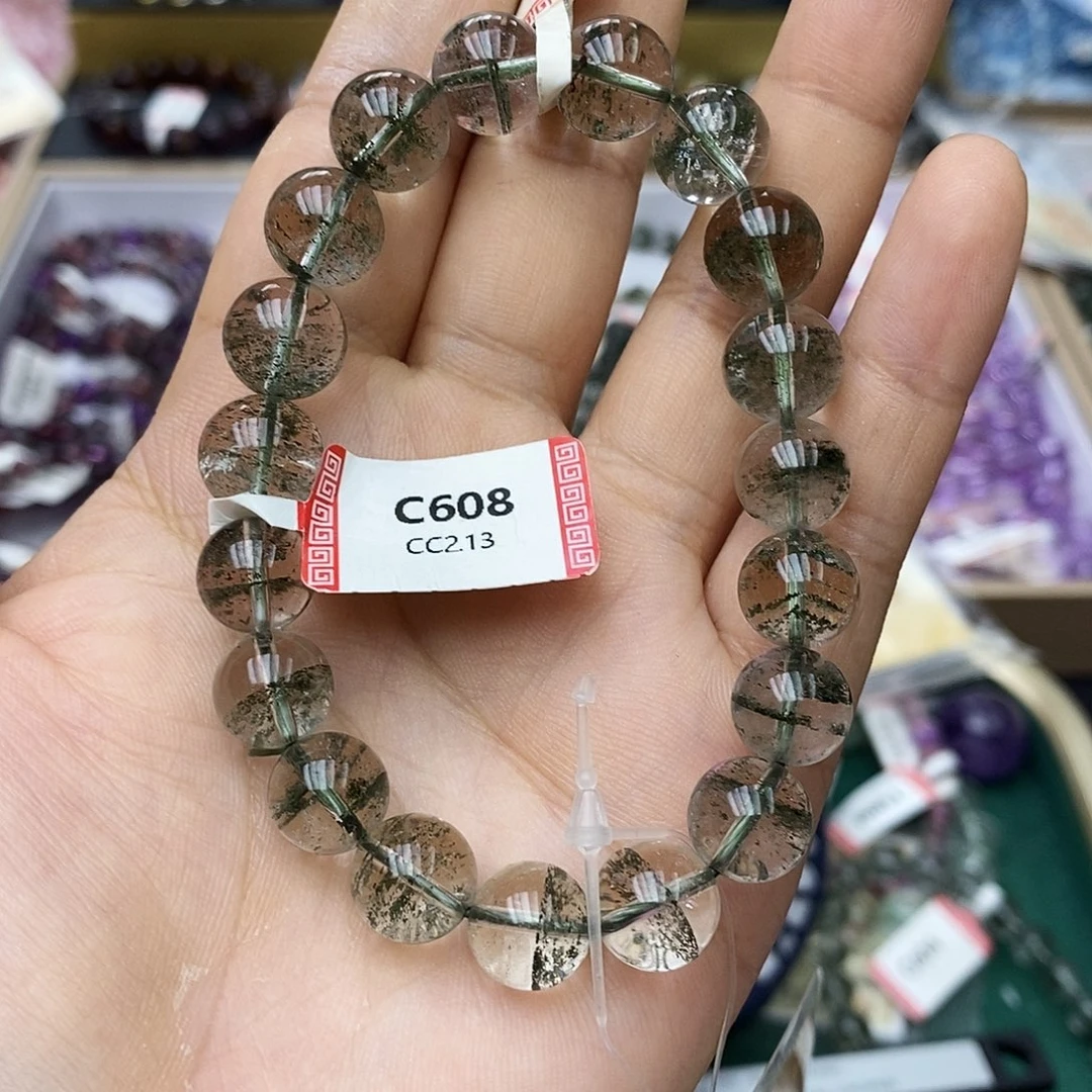 未镶嵌手链水晶C608绿幽灵10+