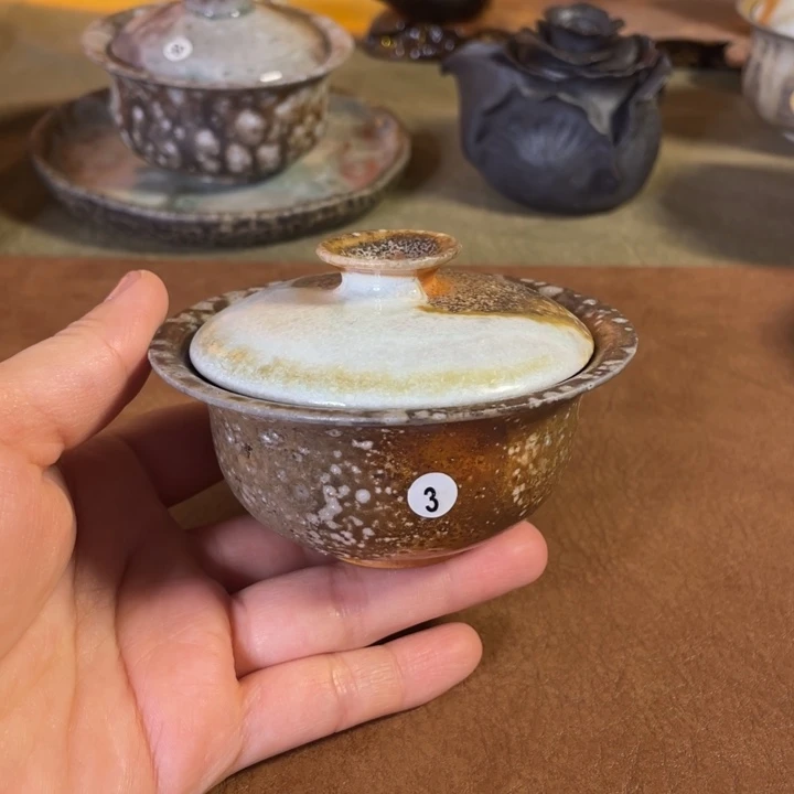 柴烧白珍珠小乔盖碗3