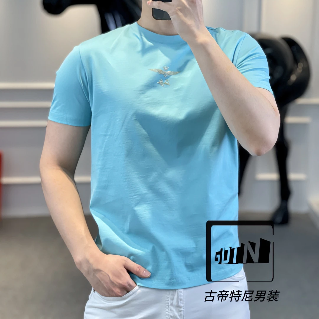 <古帝特尼>男士潮流高定欧货时尚韩版百搭修身圆领短袖G+9815