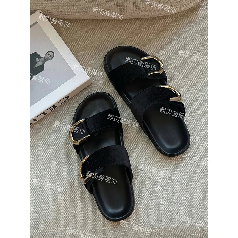 熙贝薇2 懒人一脚蹬厚底露脚趾百搭柔软凉拖鞋 G7836