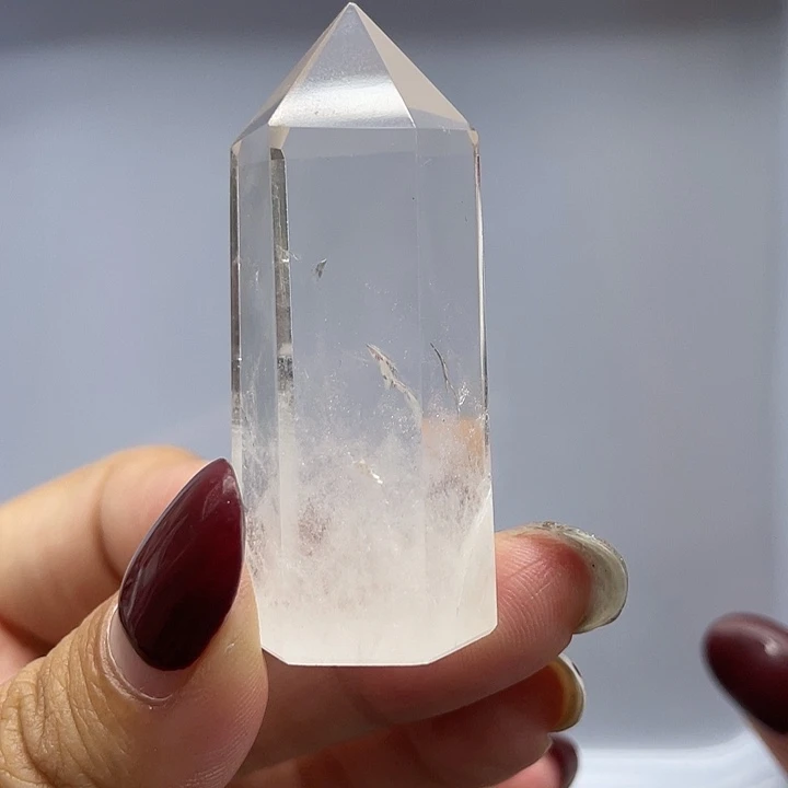 未镶嵌珠宝半成品水晶2高透白水晶柱高5宽2