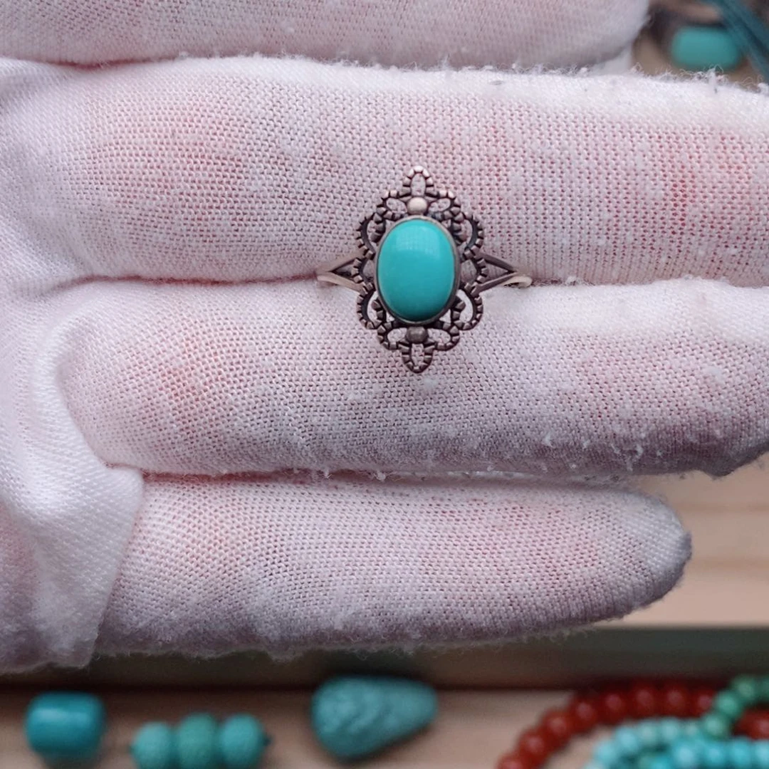 绿松石银S925镶嵌挂件