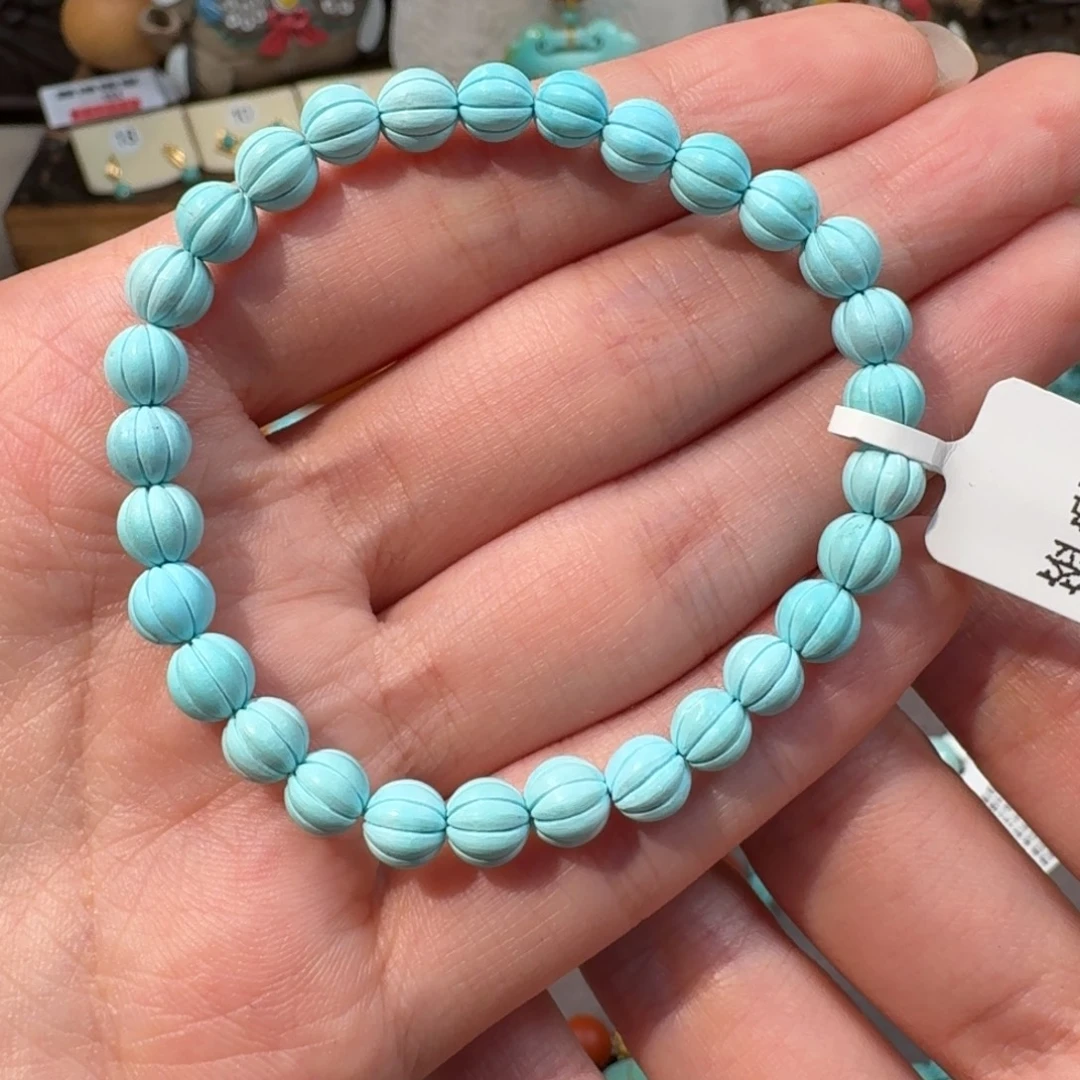 绿松石未镶嵌手串南瓜珠