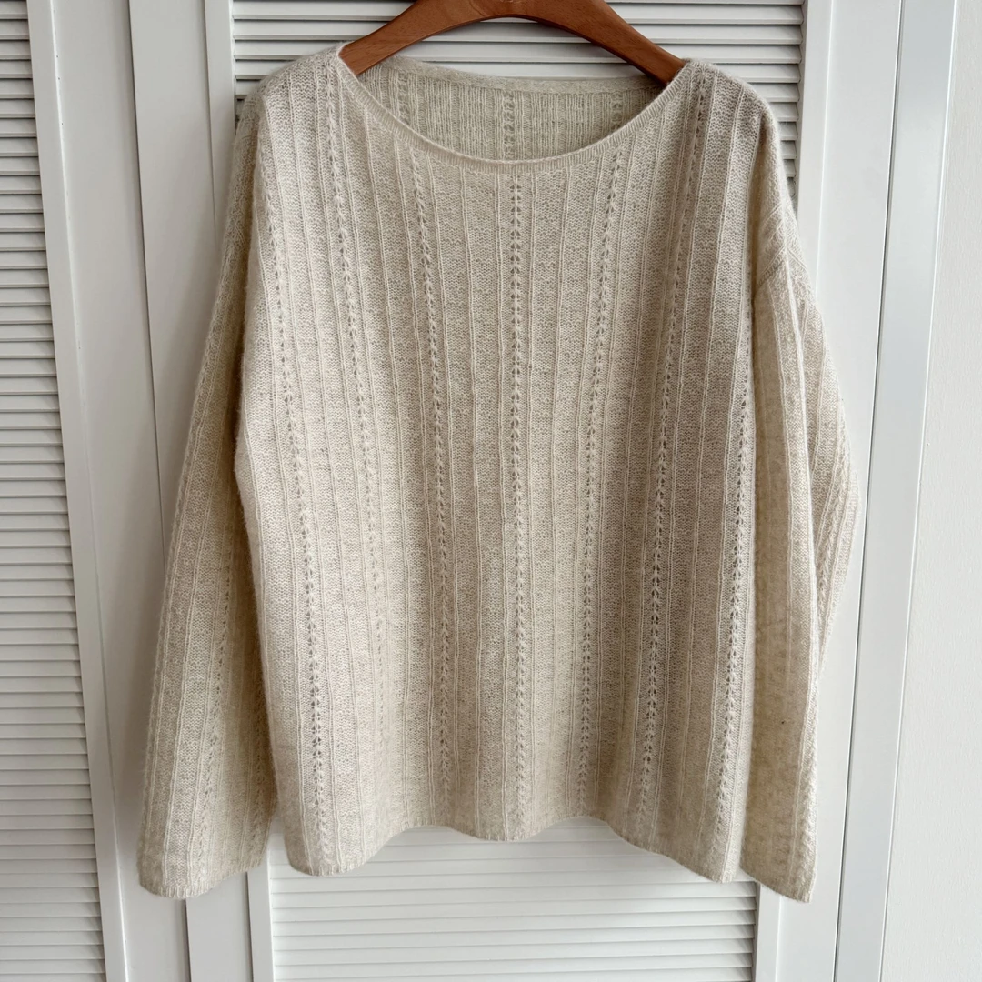 【金棕流光】羊毛浣熊毛衫气质镂空显瘦宽松韩版套头针织上衣女