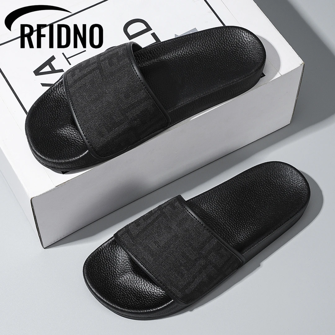 RFIDNO男士拖鞋爆款2025新款刺绣男生外穿拖鞋防滑家居情侣一字拖