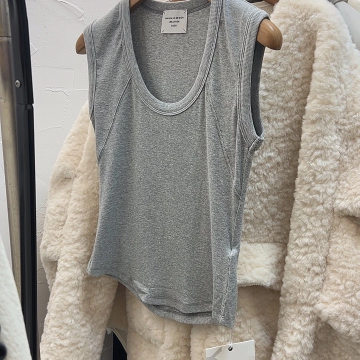 棉今天新款 灰色背心很好穿 货号7073