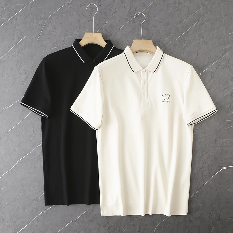 HS291 剪标夏季冰爽棉凉感抗菌透气舒适卡通胸标翻领POLO衫